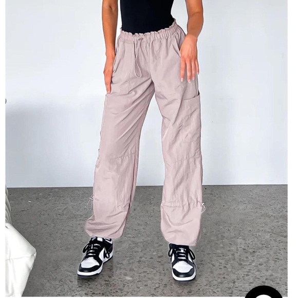 White Fox Tan Parachute Joggers Size small NWOT - Picture 1 of 4